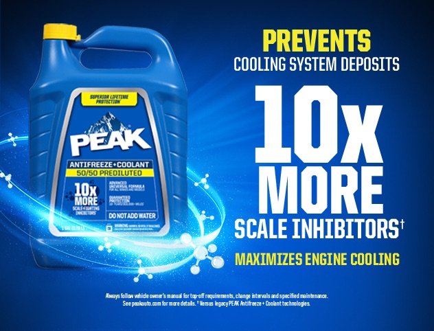 PEAK Antifreeze - Automotive Antifreeze with 10X More Scale Inhibitors