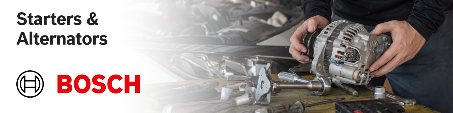 Bosch is a major worldwide supplier of vehicle starters and alternators.