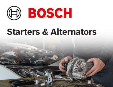 Bosch is a major worldwide supplier of vehicle starters and alternators.
