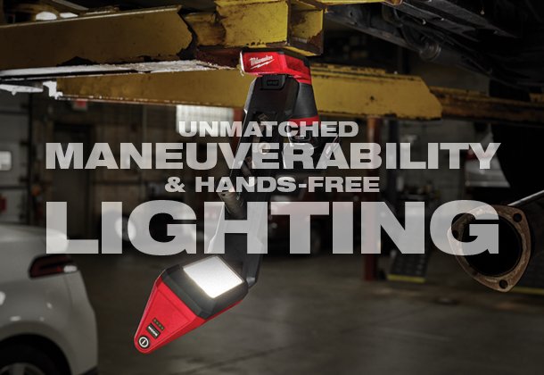 The Milwaukee Tool M12™ Underbody Light provides unmatched maneuverability and hands-free lighting for automotive mechanics.